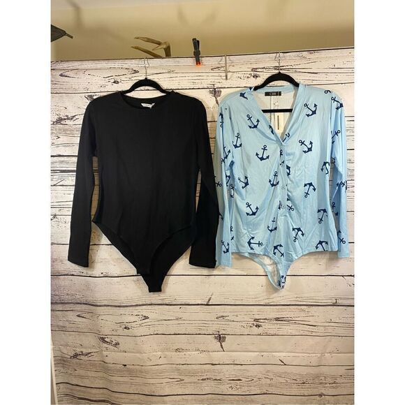 Amazon Body suits Size XL Black and Blue with Anchors - Picture 2 of 9